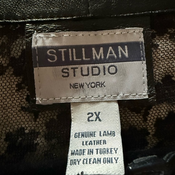 Vintage Stillman Studio leather and lace patchwork jacket Size 2x - Picture 9 of 9